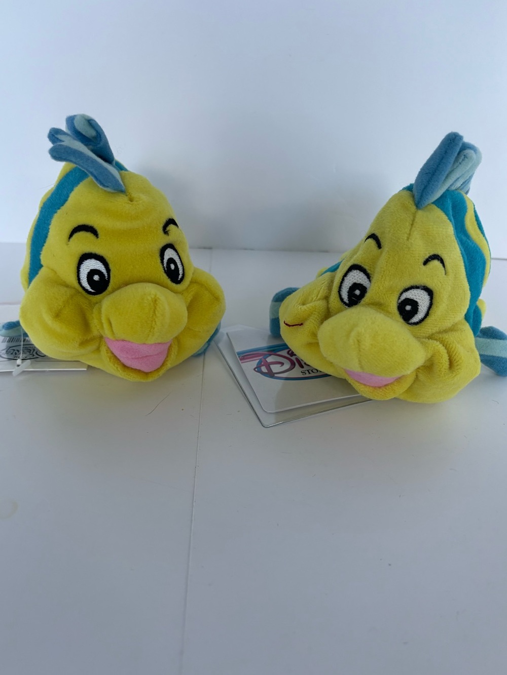 VTG Disney Store 90s The Little Mermaid "Flounder" Mini Bean Bag Plush Toys - 2